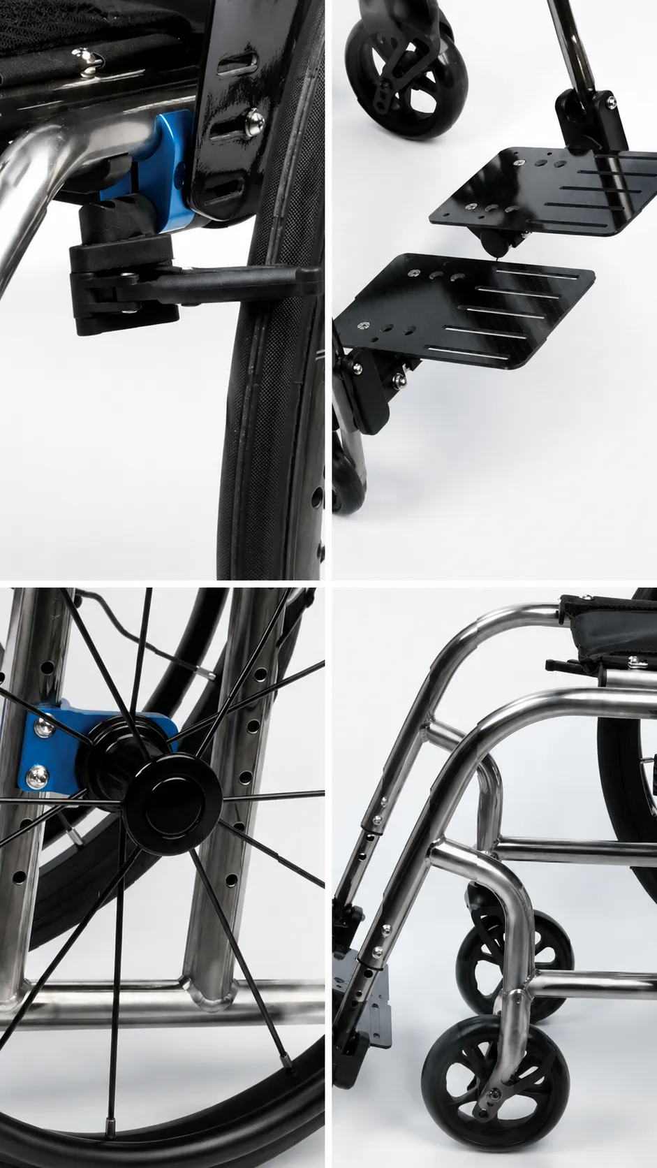FLEX TI400 titanium wheelchair carbon fiber components and adjustable support