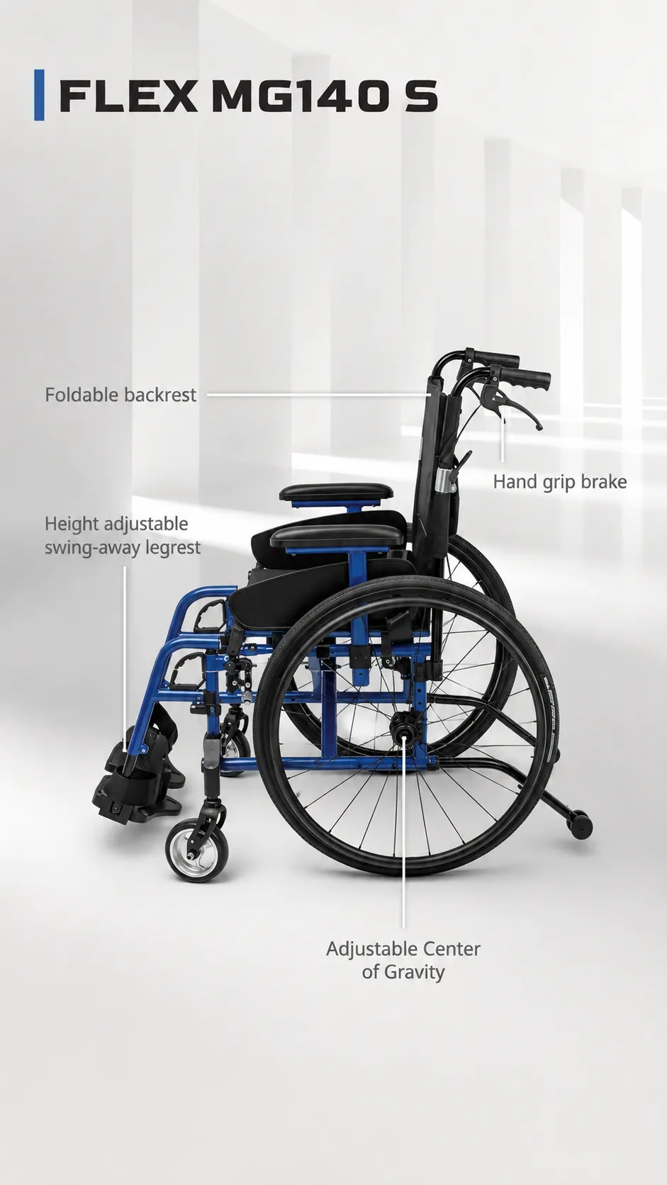 FLEX MG140 S lightweight magnesium wheelchair