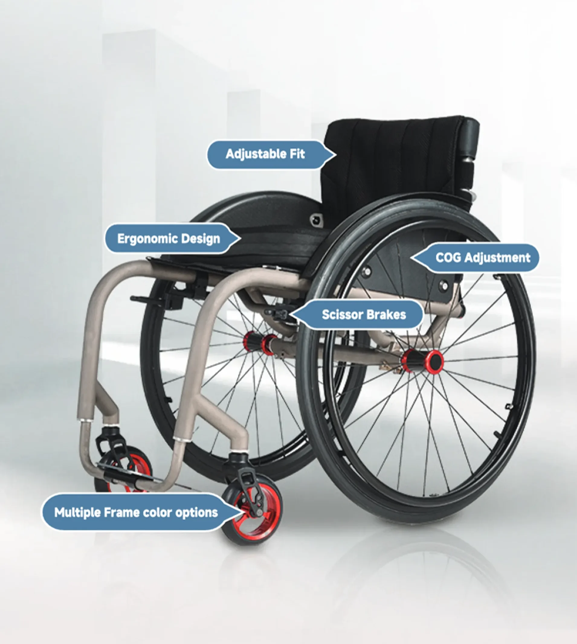 Licht Edge Ti600 City titanium wheelchair