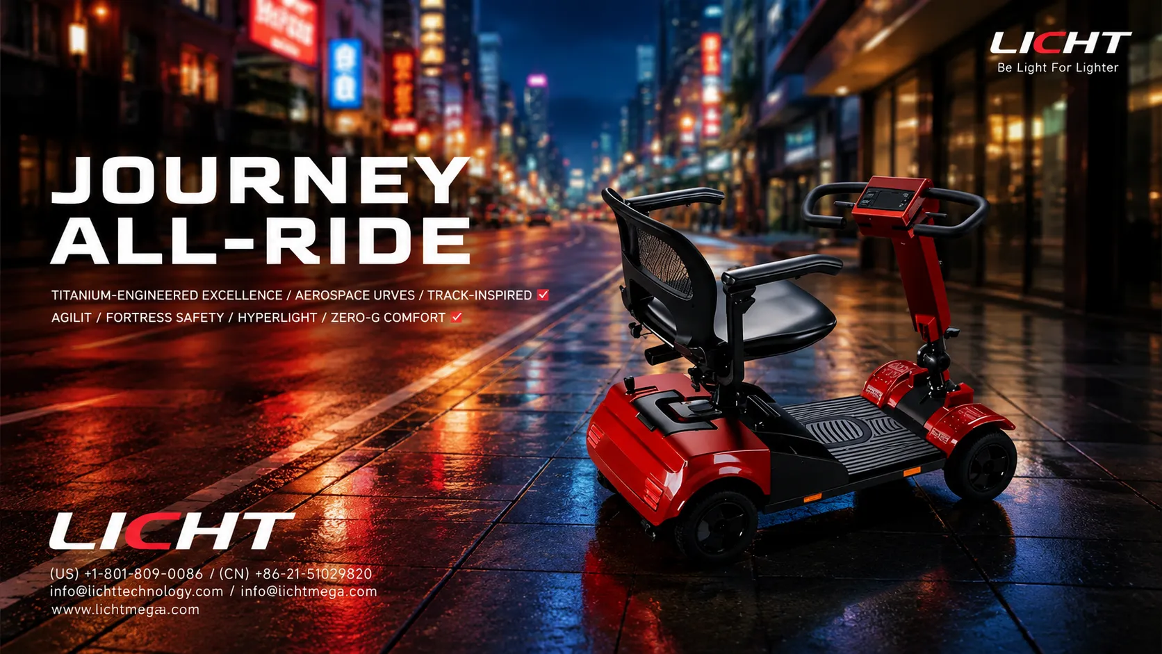JOURNEY ALL-RIDE smart lithium-powered mobility scooter with LED lighting