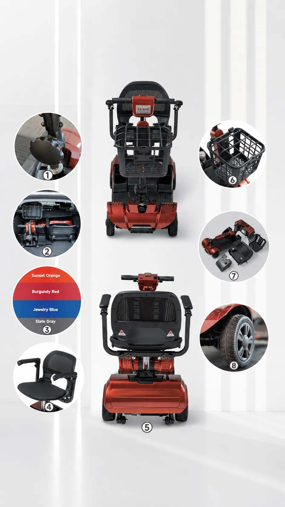 JOURNEY LITE feather-touch disassembly mobility scooter